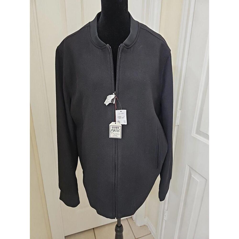 Jos A. Bank Bomber Jacket Wool Blend  1905 Men's Black Wool Coat Size 1X NWT